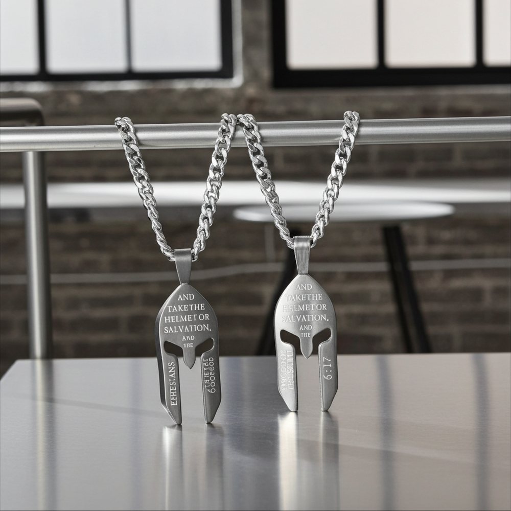 Black Helmet Necklace