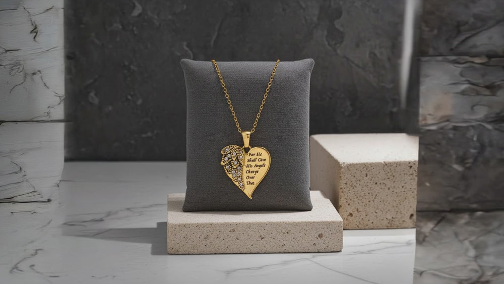 
                
                    Load and play video in Gallery viewer, Gold Heart Marquisette Heart Necklace
                
            