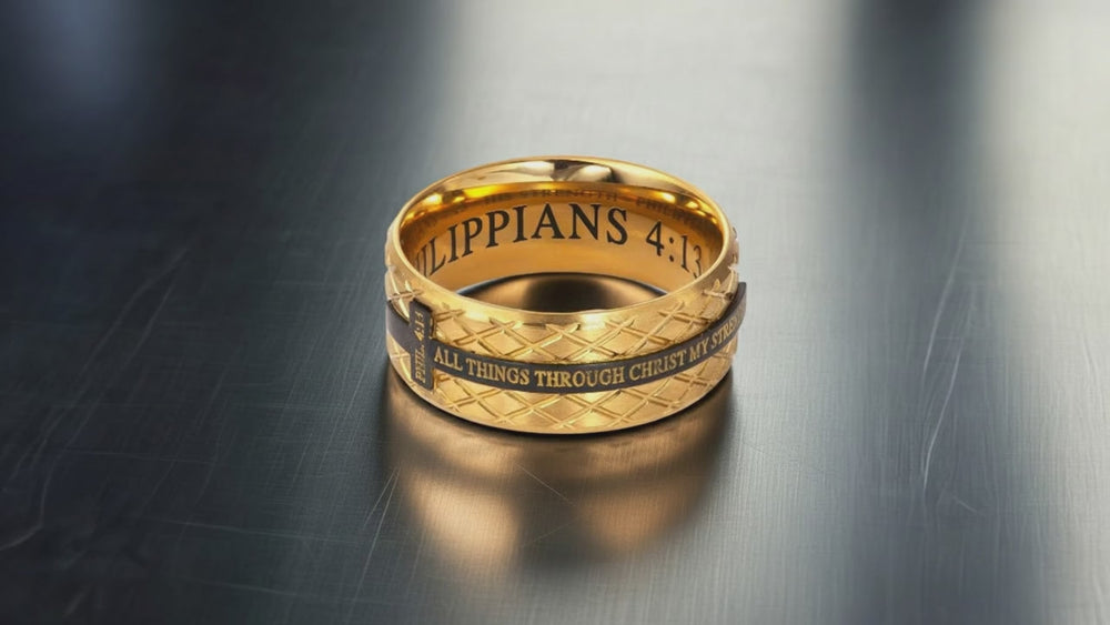 
                
                    Load and play video in Gallery viewer, Gold Diamond Back Cross Ring
                
            