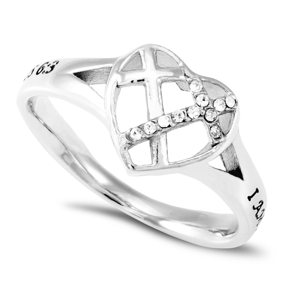 Women's CZ Patchwork Cross Ring