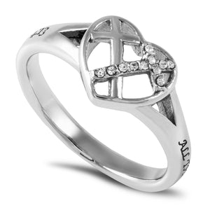 Women's CZ Patchwork Cross Ring