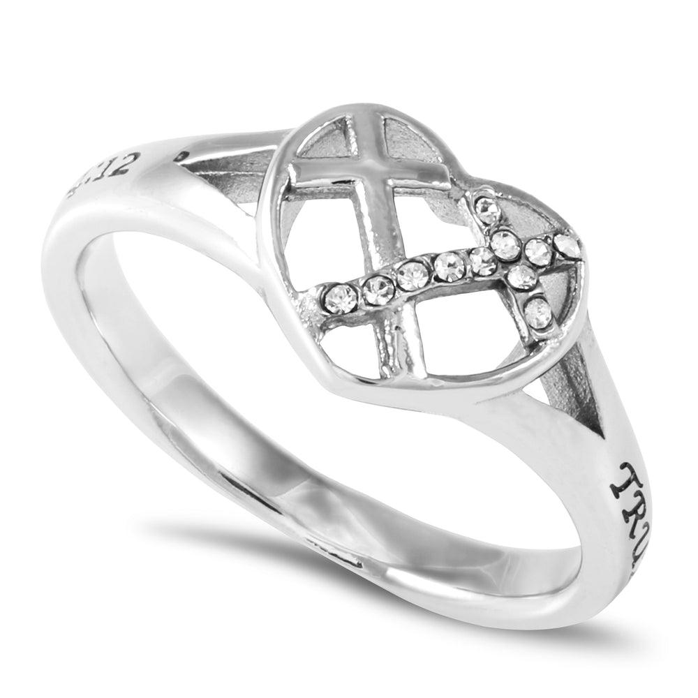 Women's CZ Patchwork Cross Ring