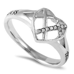 Women's CZ Patchwork Cross Ring