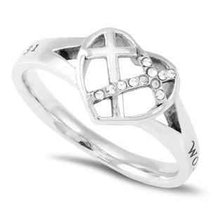 Women's CZ Patchwork Cross Ring