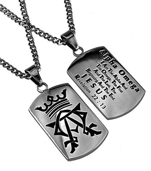 Men's Alpha Omega Dog Tag