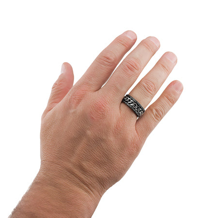 Men's Black Chain Ring