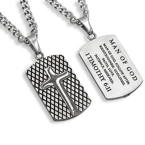 Men's Diamond Back Silver Shield Cross