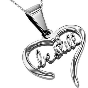 Women's Handwriting Heart Necklace Collection