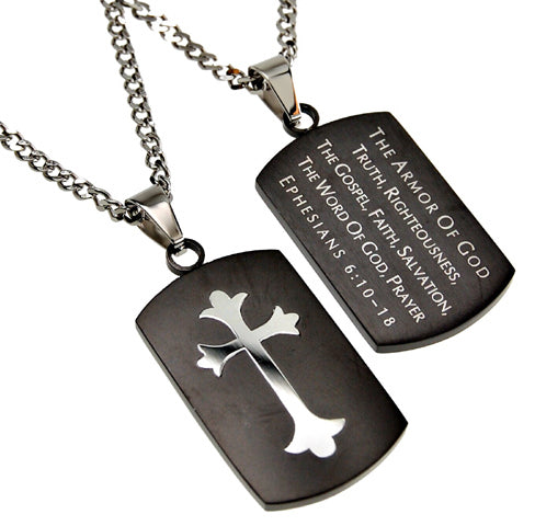 Black Shield Cross Necklace
