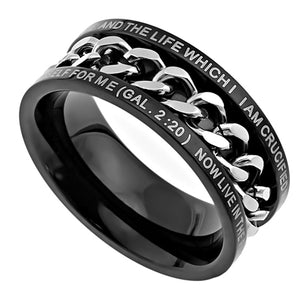 Men's Black Chain Ring