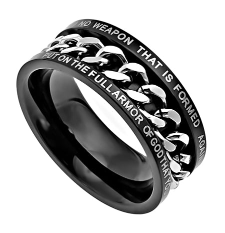 Men's Black Chain Ring