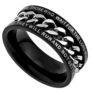 Men's Black Chain Ring