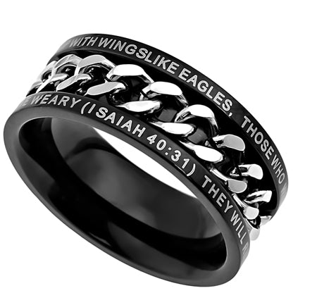 Men's Black Chain Ring