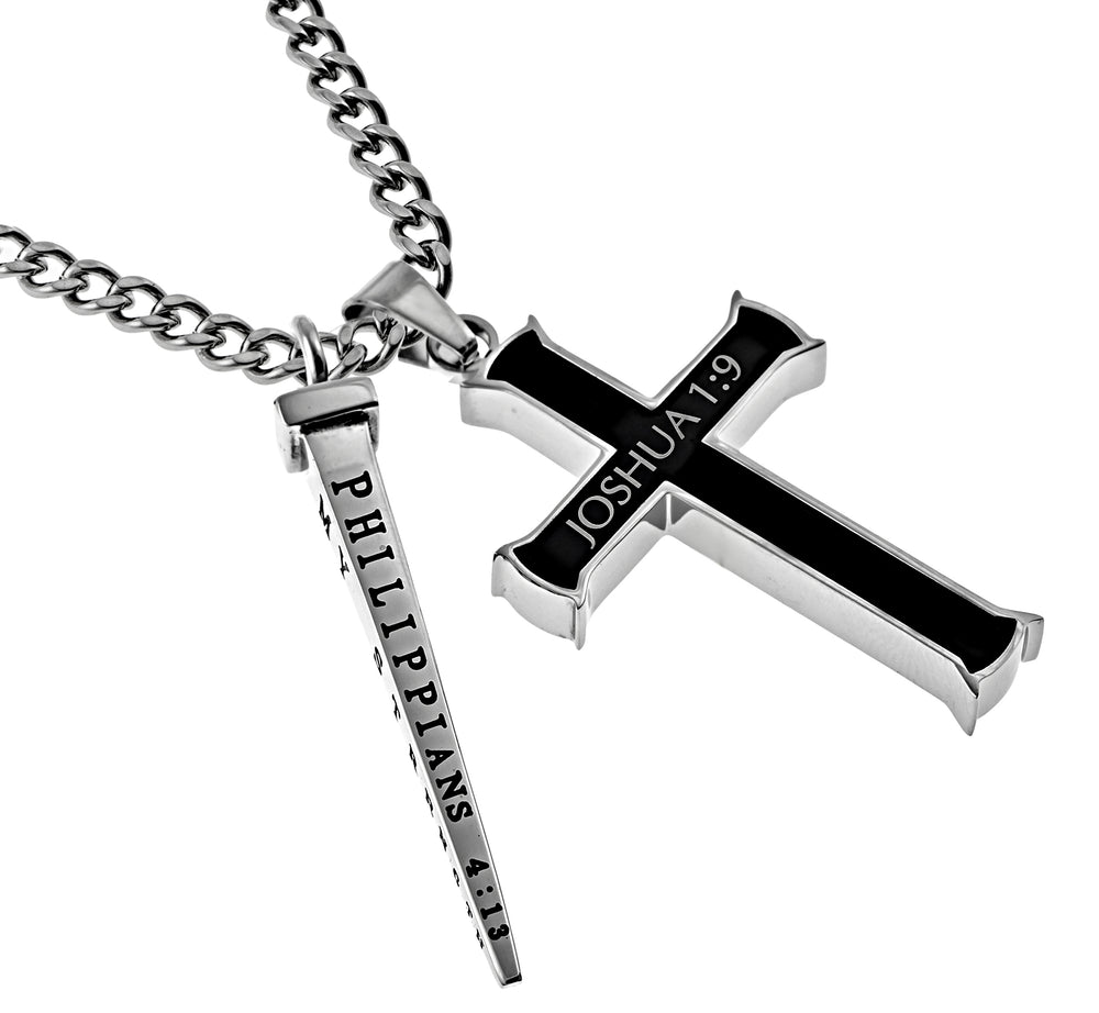 Black Cross Nail Necklace
