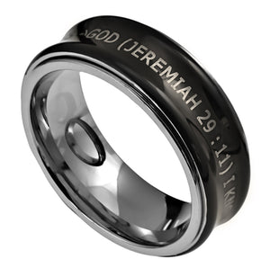 Men's Black Spinner Ring