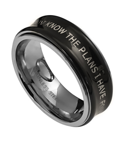 Men's Black Spinner Ring