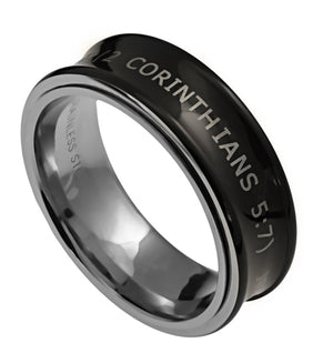 Men's Black Spinner Ring