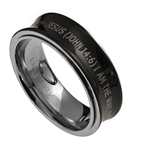 Men's Black Spinner Ring