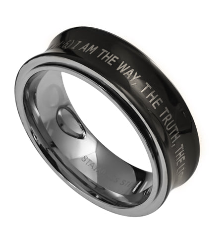 Men's Black Spinner Ring