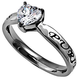 Women's CZ Heart Ring