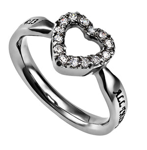 Women's CZ Open Heart Ring