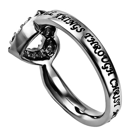 Women's CZ Open Heart Ring