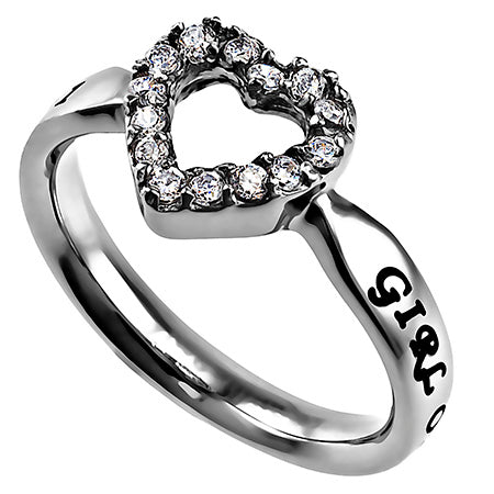 Women's CZ Open Heart Ring