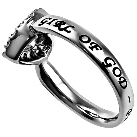 Women's CZ Open Heart Ring