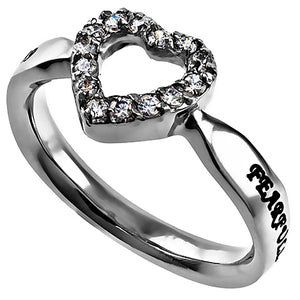 Women's CZ Open Heart Ring