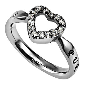 Women's CZ Open Heart Ring