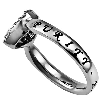 Women's CZ Open Heart Ring