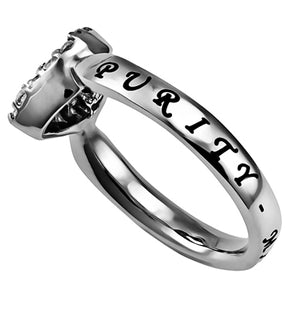 Women's CZ Open Heart Ring