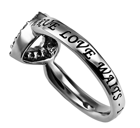 Women's CZ Open Heart Ring