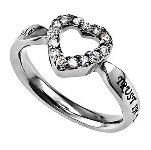 Women's CZ Open Heart Ring