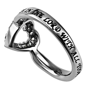 Women's CZ Open Heart Ring