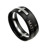 Black Square Cross Ring- Purity