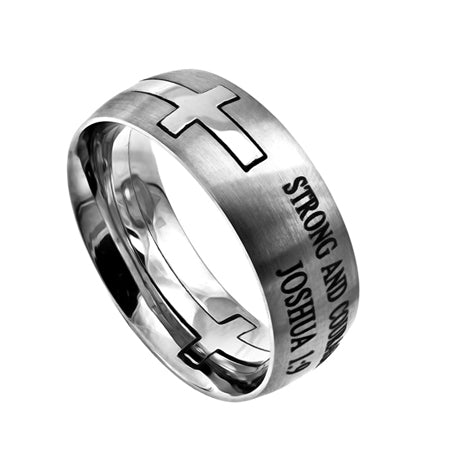 Silver Square Double Cross Ring