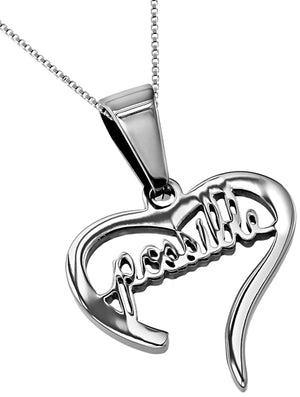 Women's Handwriting Heart Necklace Collection