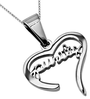 Women's Handwriting Heart Necklace Collection