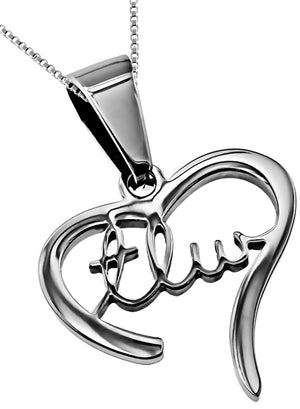 Women's Handwriting Heart Necklace Collection