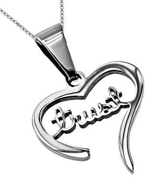 Women's Handwriting Heart Necklace Collection