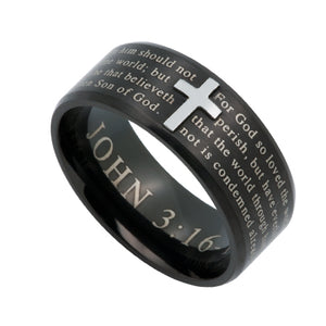 Men's Black Logos Ring