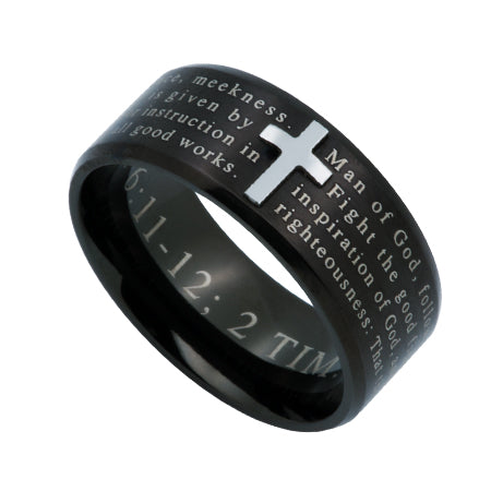 Men's Black Logos Ring