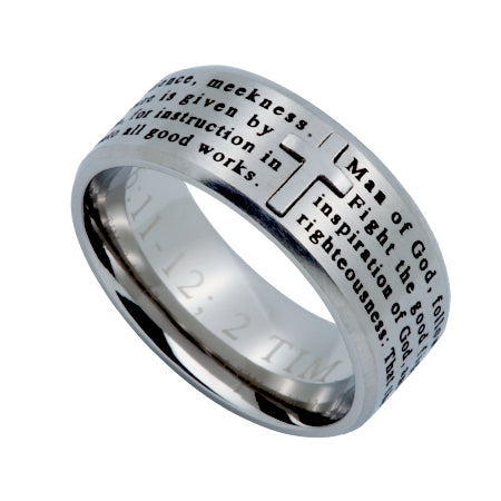 Men's Silver Logos Ring