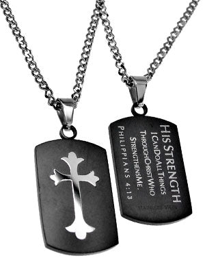 Black Shield Cross Necklace