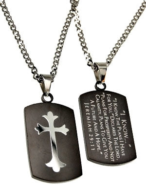 Black Shield Cross Necklace
