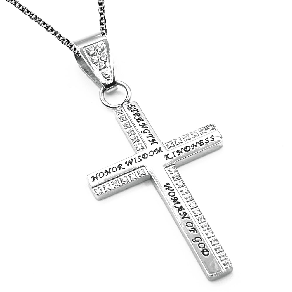 Women's CZ Cable Cross