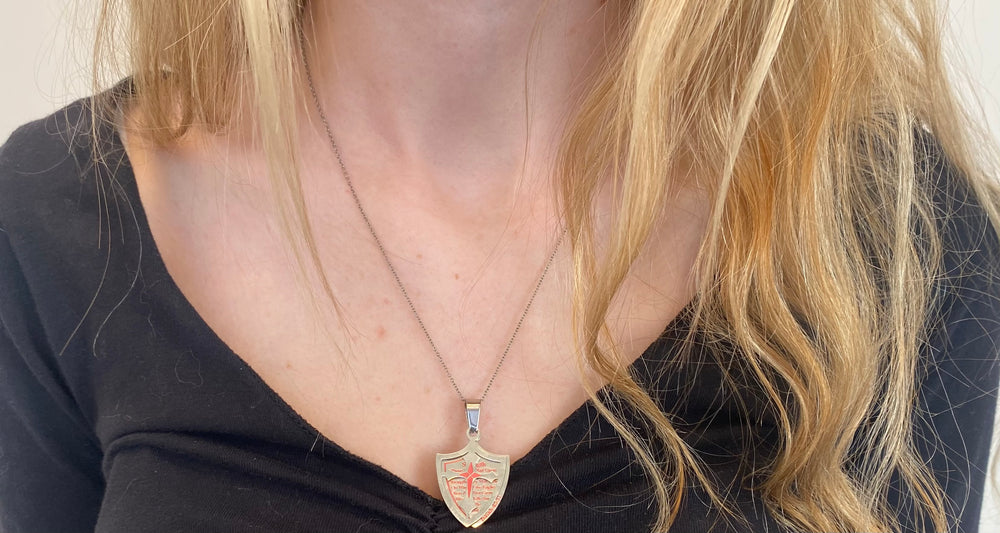 2 Piece Shield Cross Necklace